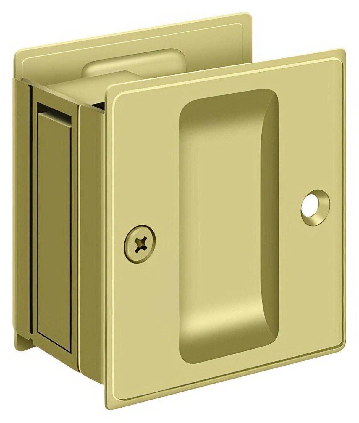 Deltana SDP25U3 polished brass passage pocket door lock