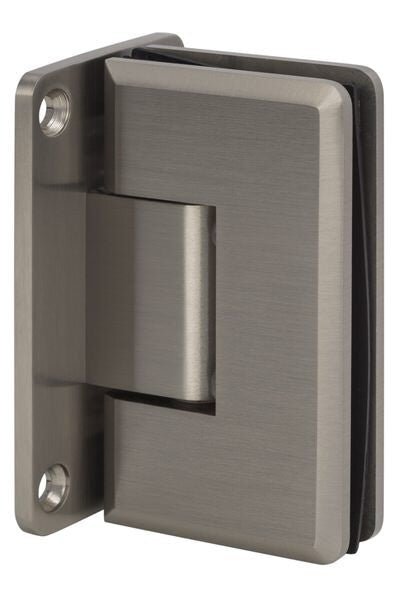 Sure-Loc Hardware Sure-Loc SHR-H4BV 15 2-1/4" x 4" Beveled Shower Glass Hinge Satin Nickel