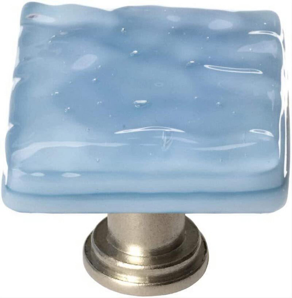 Sietto K-215-SN Glacier Powder Blue Knob Satin Nickel
