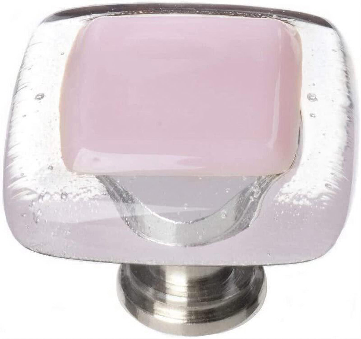 Sietto K-717-SN Reflective Pink Knob Satin Nickel