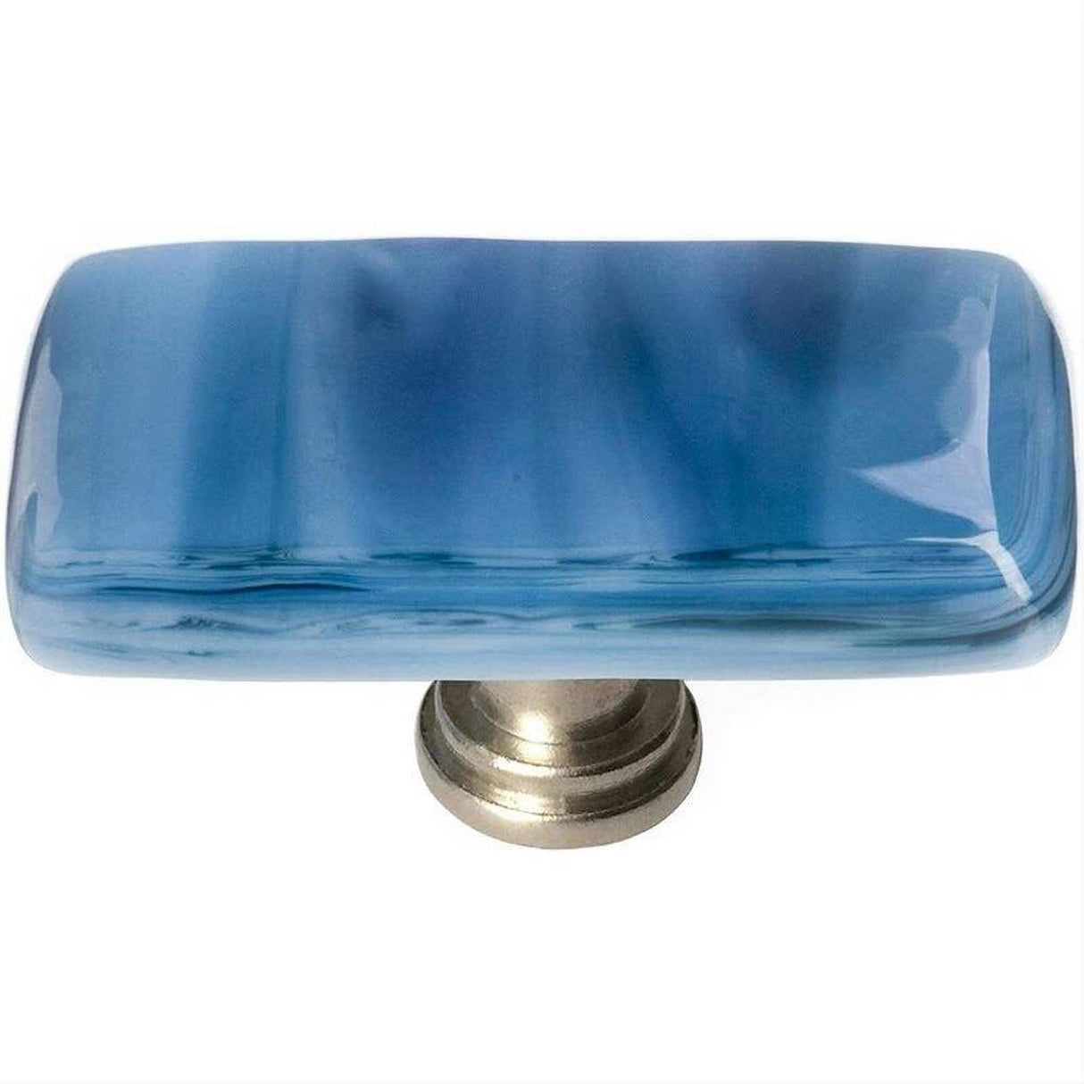 Sietto LK-303-SN Cirrus Marine Blue Long Knob Satin Nickel