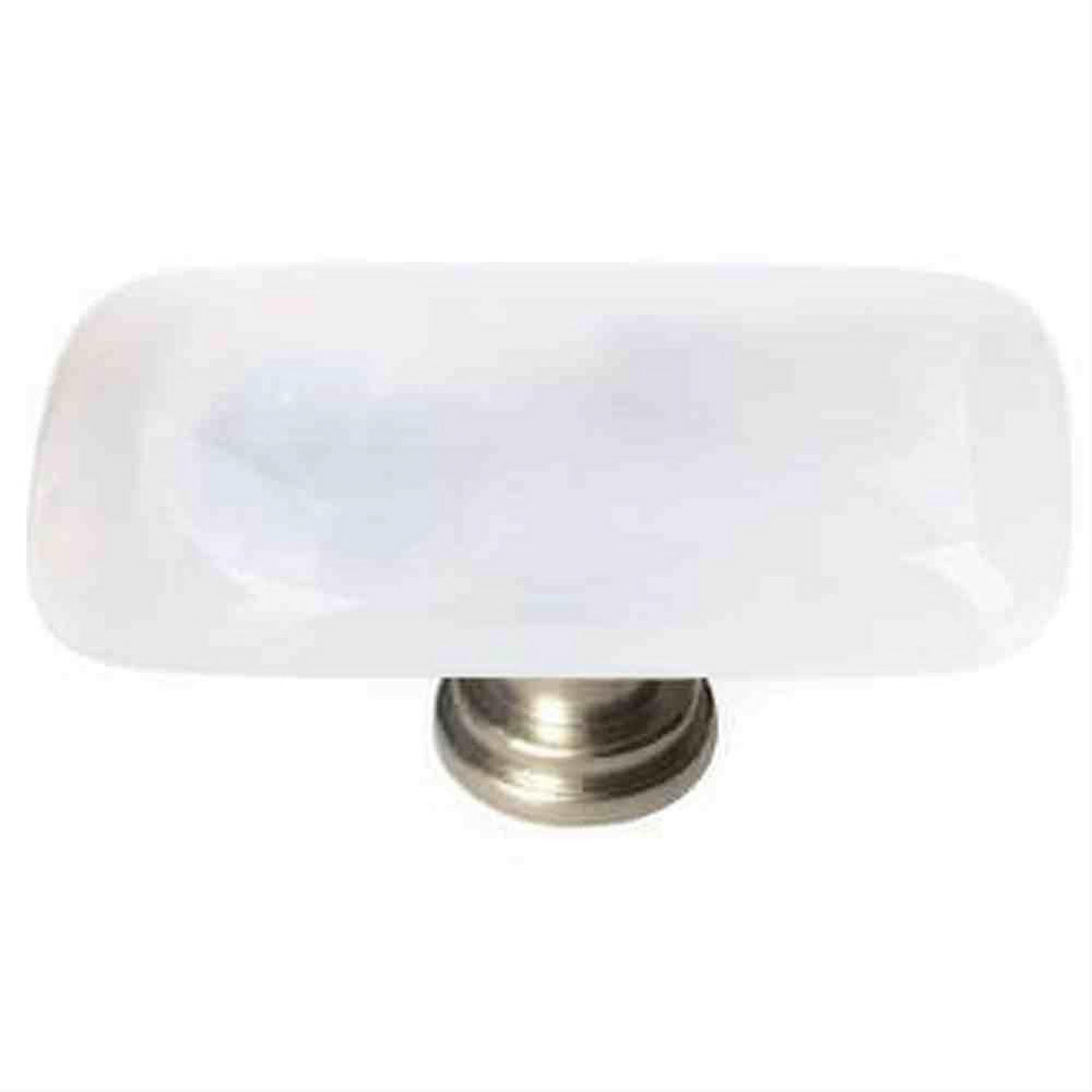 Sietto LK-400-SN Cirrus White Long Knob Satin Nickel