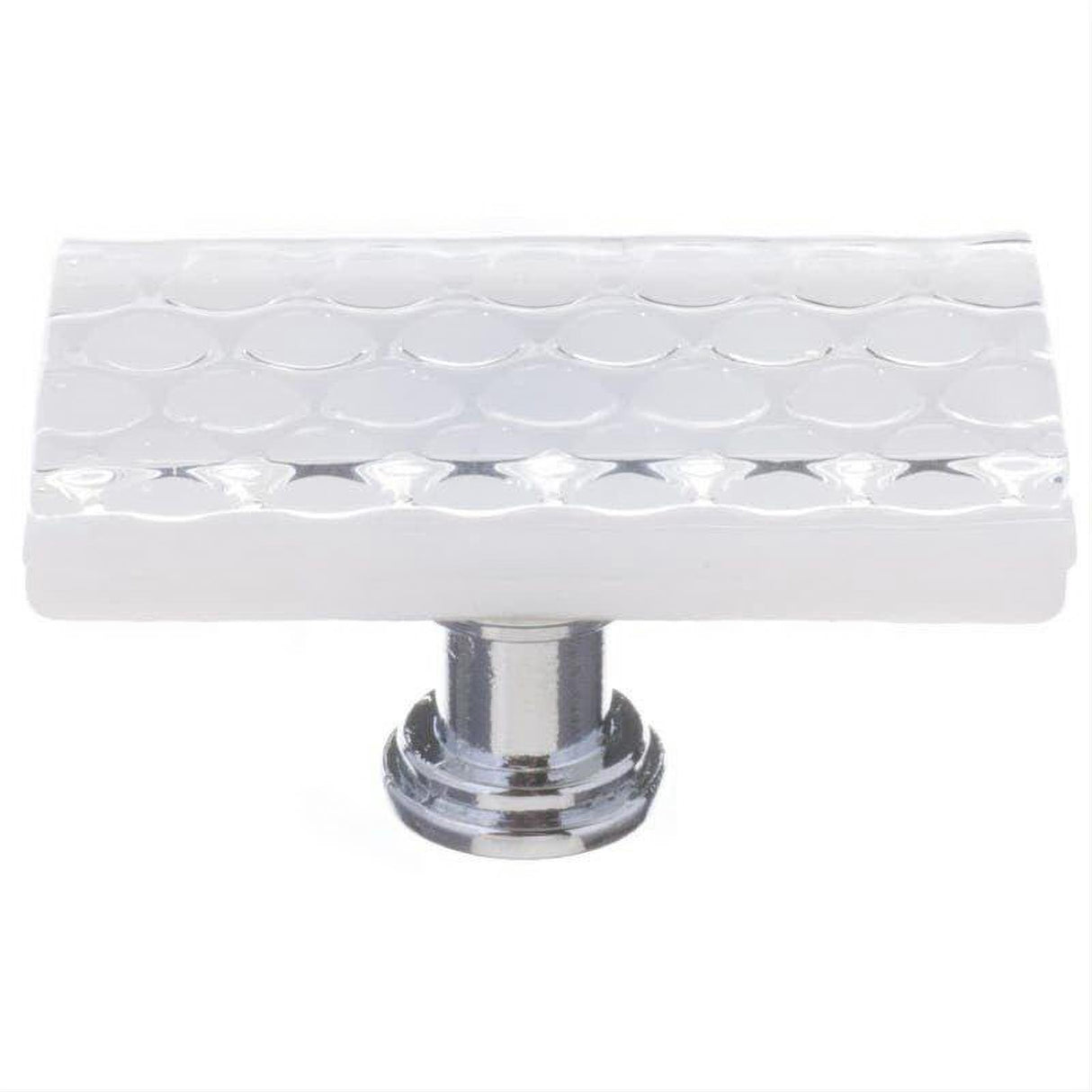 Sietto LK-900-PC Honeycomb White Long Knob Polished Chrome