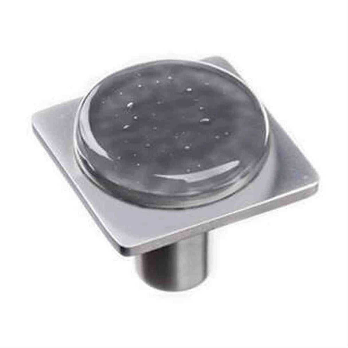 Sietto M-1301-SN Geomtric Round Slate Grey Knob Satin Nickel