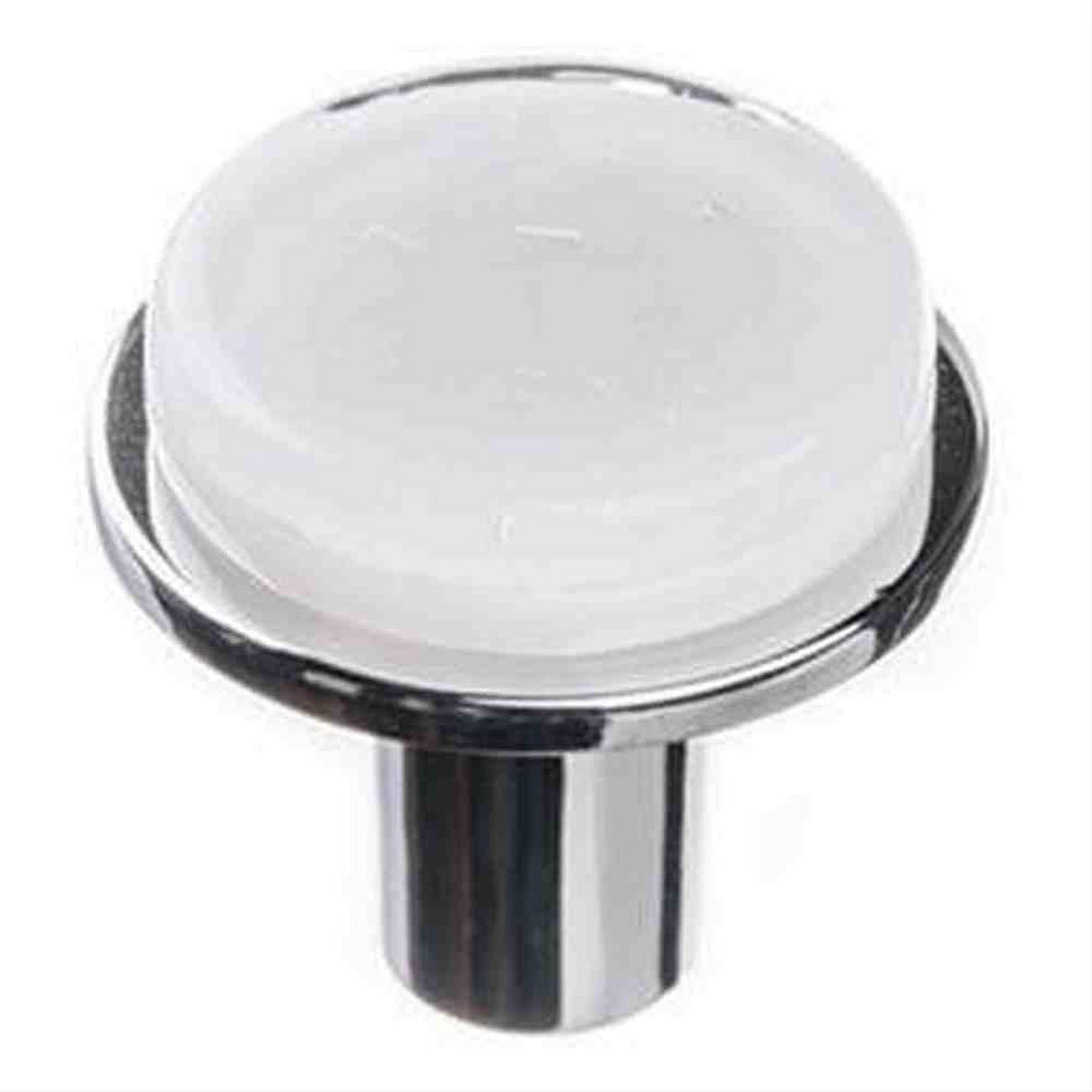 Sietto R-1300-PC Geomtric Round White Knob Polished Chrome