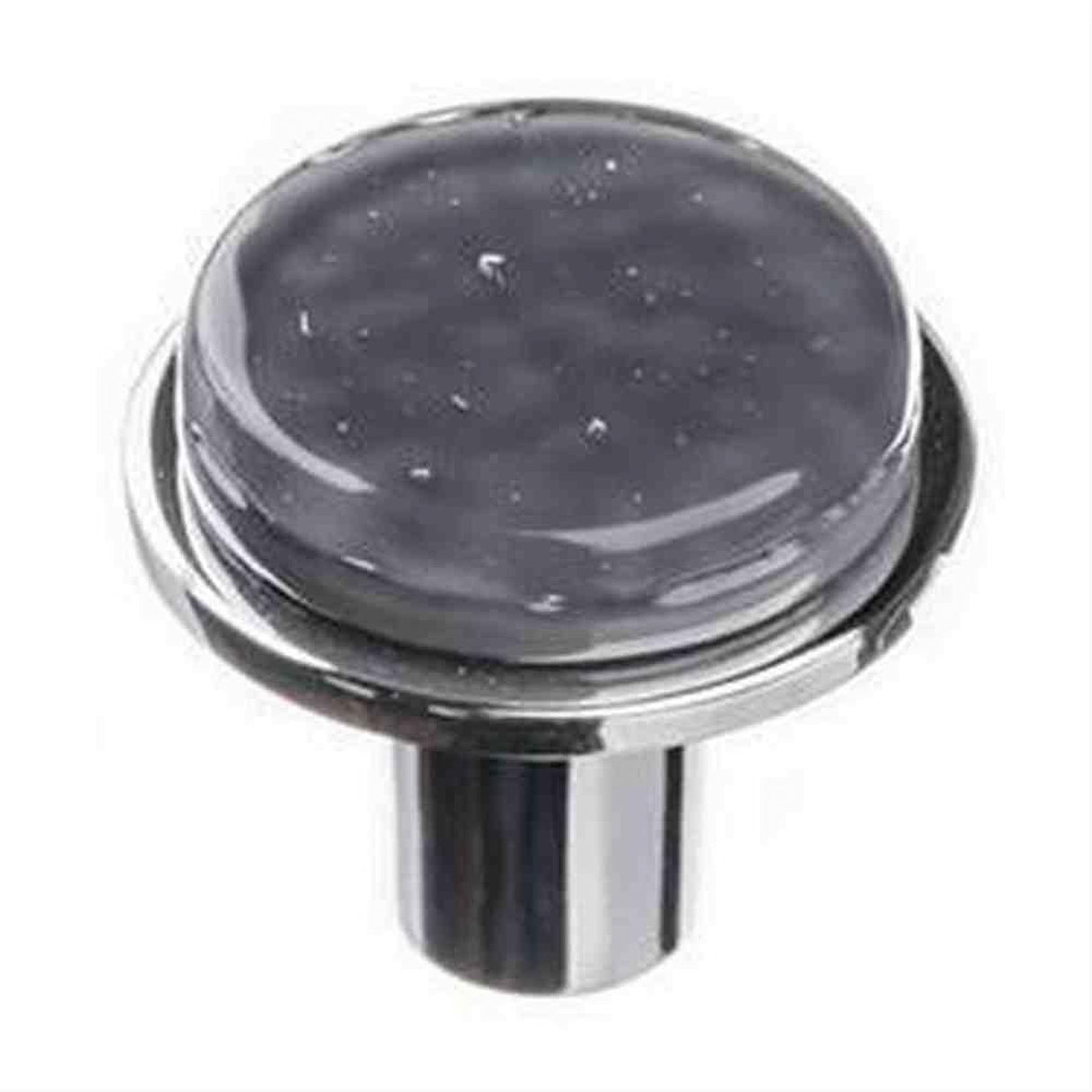 Sietto R-1301-PC Geomtric Round Slate Grey Knob Polished Chrome