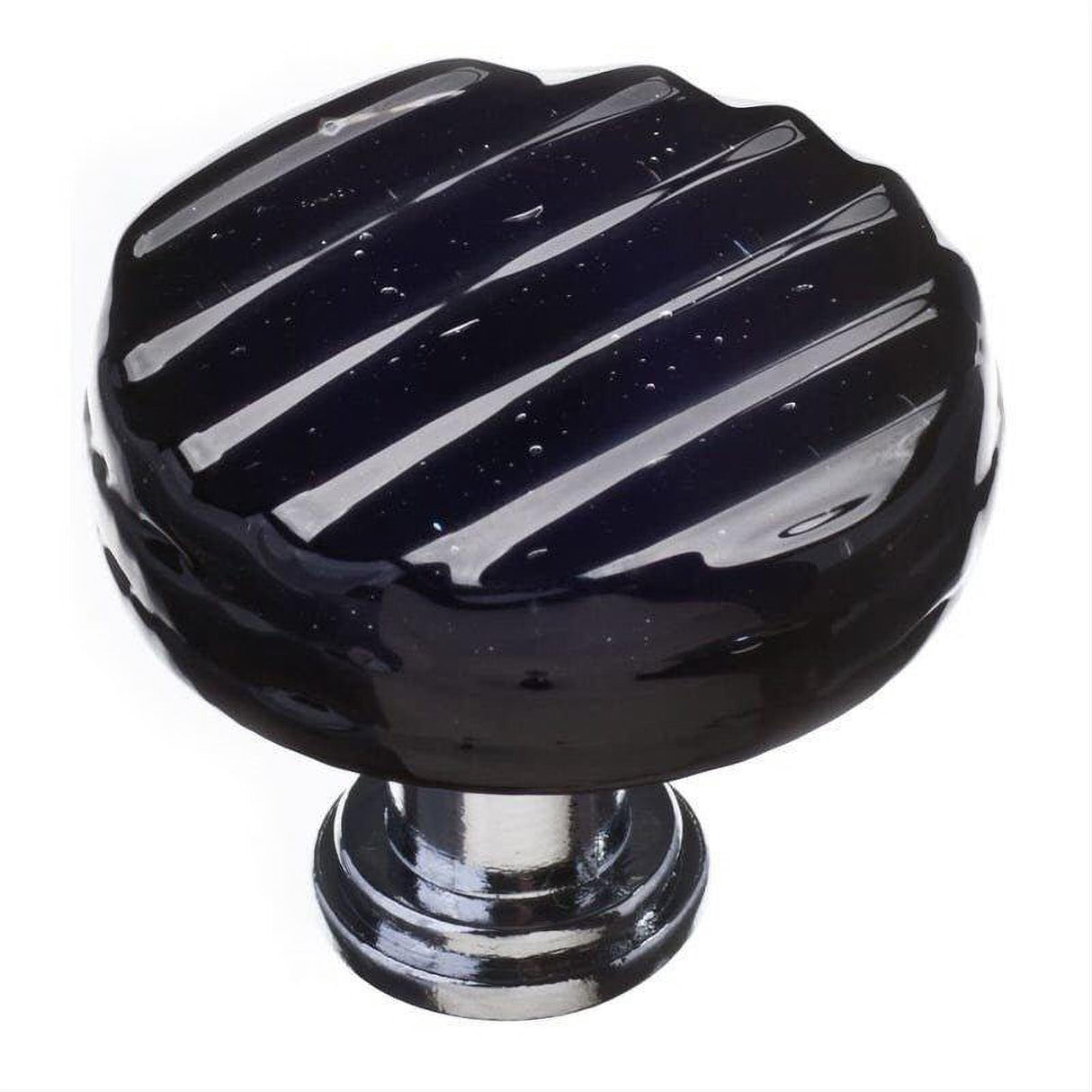 Sietto R-802-PC Reed Black Round Knob Polished Chrome