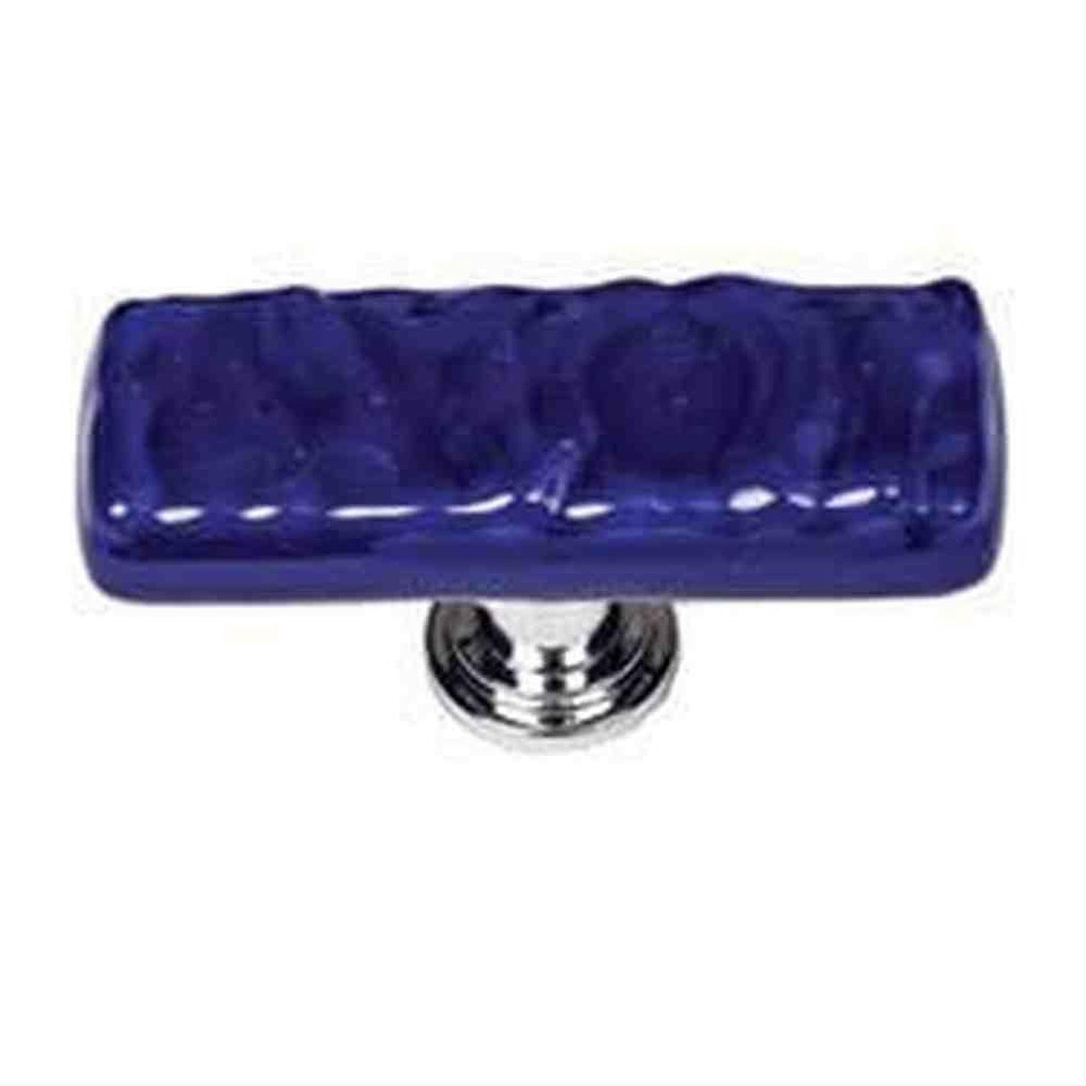 Sietto SLK-221-PC Skinny Glacier Deep Cobalt Blue Long Knob Polished Chrome
