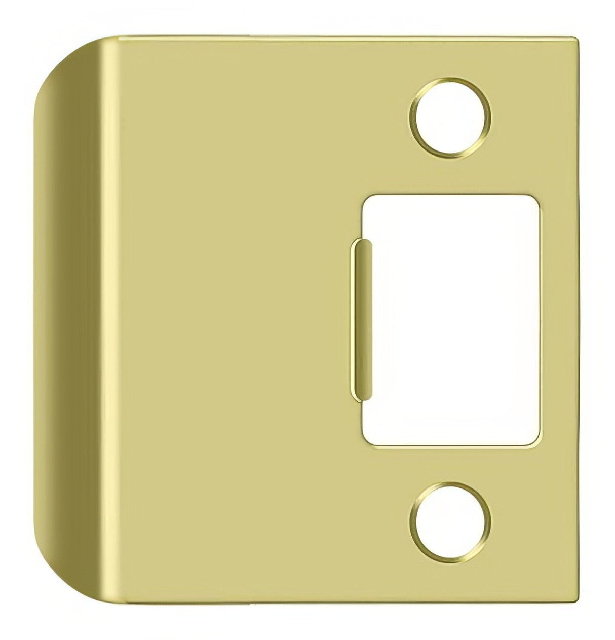 Deltana SPE225U3 polished brass extended lip strike plate