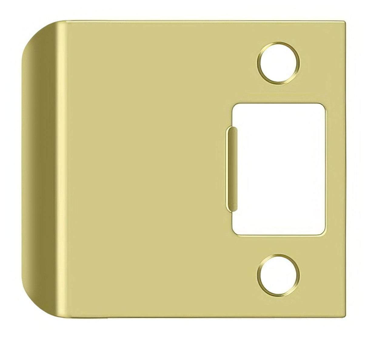 Deltana SPE250U3 polished brass extended lip strike plate