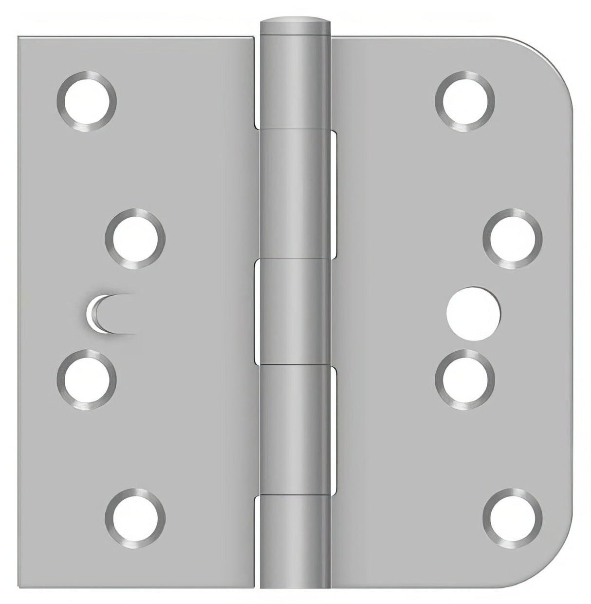 Deltana SS44058TA32D-RH door hinge in satin stainless, front view