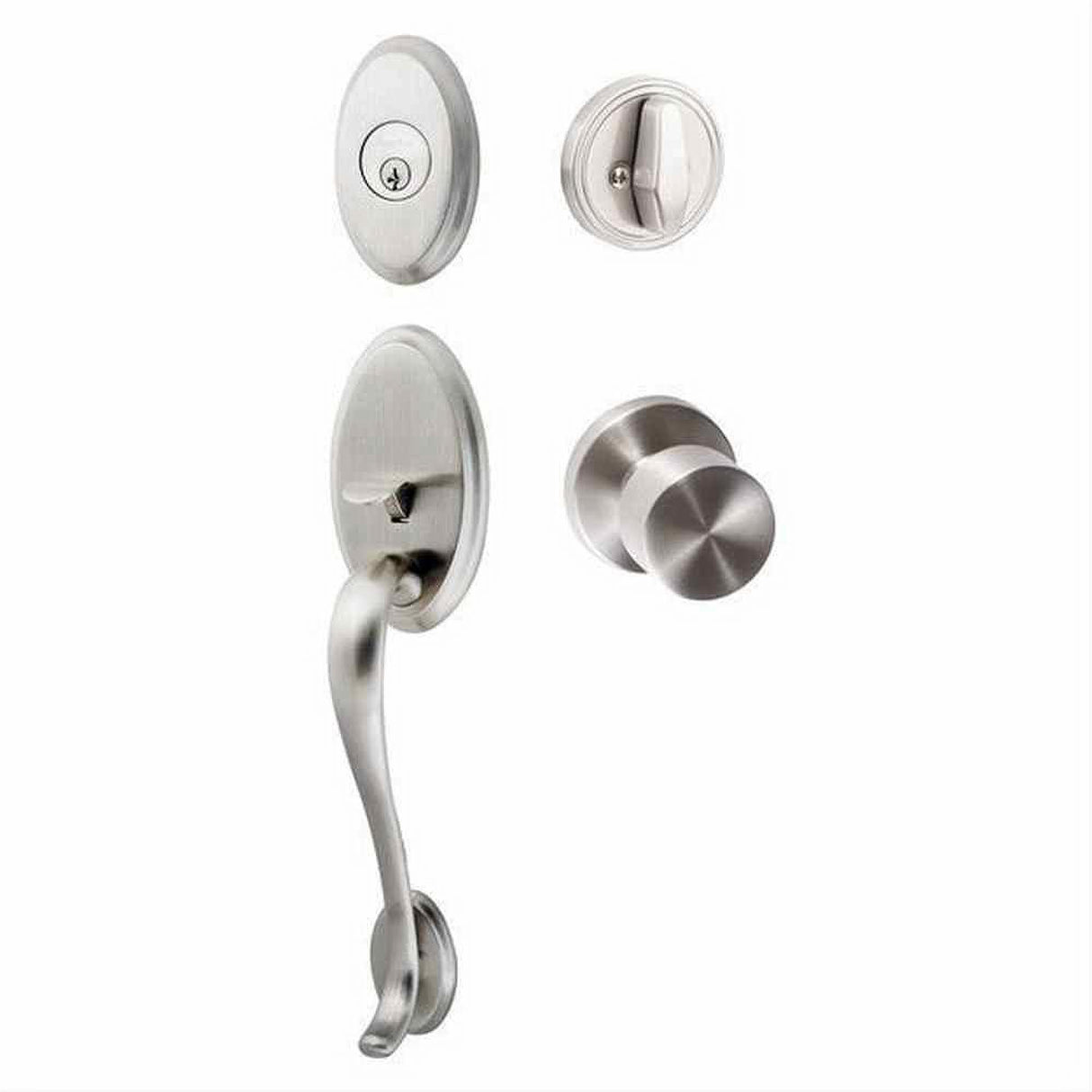 Sure-Loc Hardware Sure-Loc AN507-BG-RD 15 Aspen Handleset with Bergen Round Handleset Trim Satin Nickel