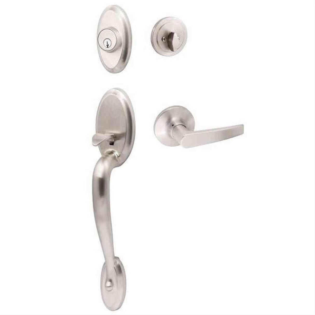 Sure-Loc Hardware Sure-Loc AN507-CD 15 Aspen Handleset with Cedar Handleset Trim Satin Nickel