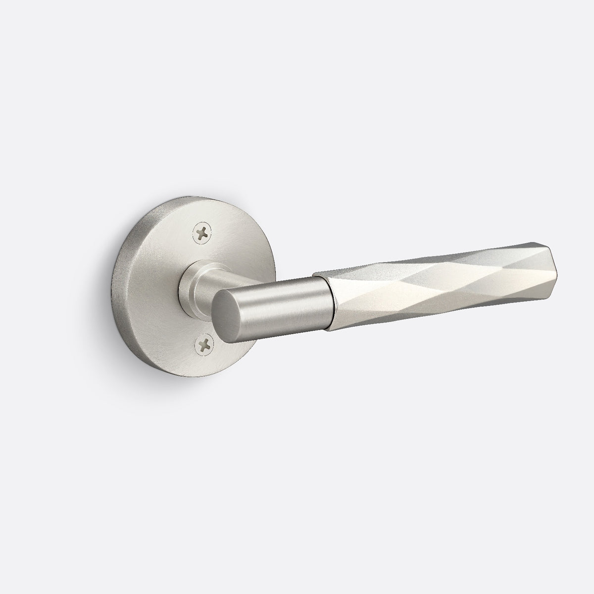 Sure-Loc Hardware Sure-Loc AP100-RD 15 GRIP-VT 15-GRIP-SM Vertex Grip Dummy Door Lever with Aspra Round Rosette Satin Nickel