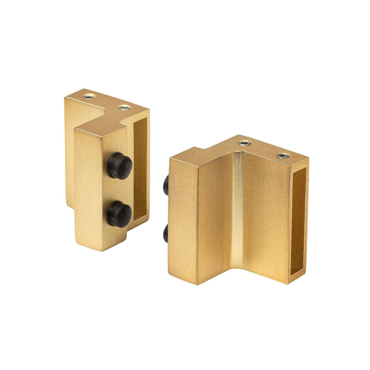 Sure-Loc Hardware Sure-Loc BARN-STOP SB Pair of Barn Track Stops Satin Brass
