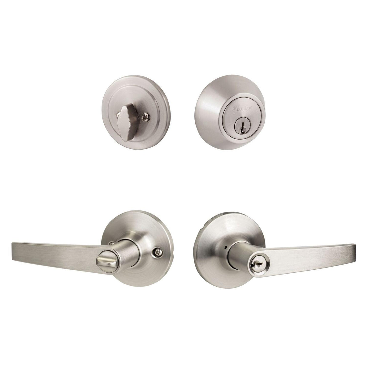 Sure-Loc Hardware Sure-Loc CD107/DB201 15 Cedar Keyed Entry Door Lever with Deadbolt Satin Nickel