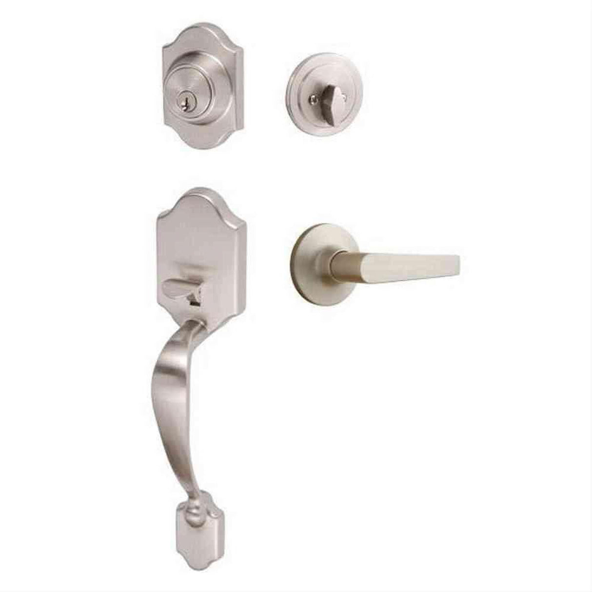 Sure-Loc Hardware Sure-Loc CR507-CD 15 Coral Handleset with Cedar Handleset Trim Satin Nickel