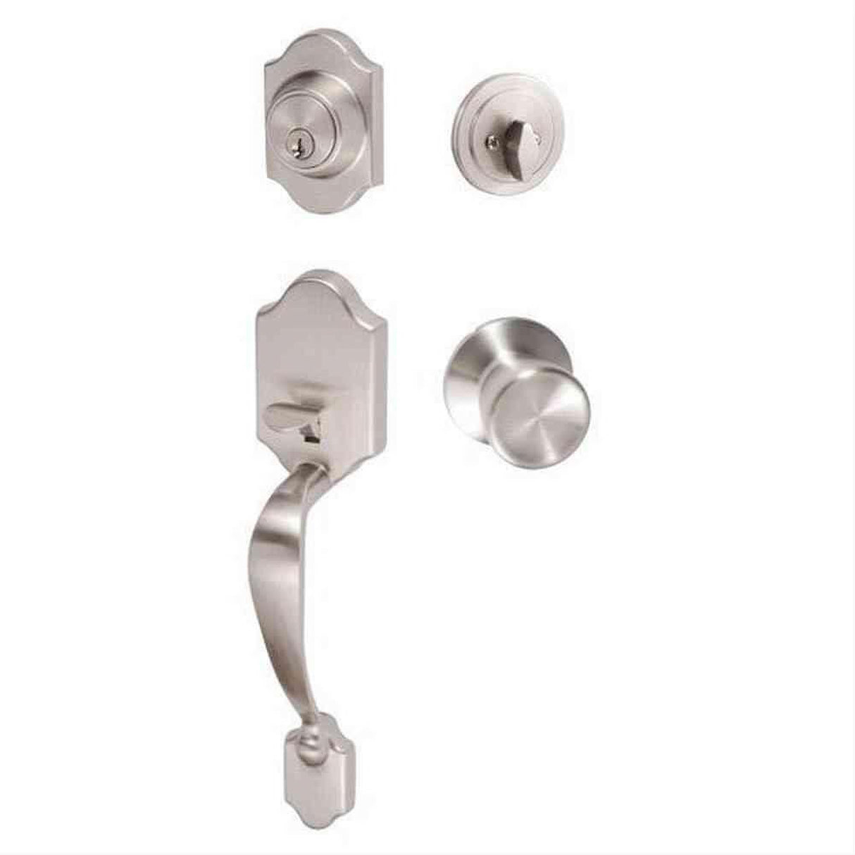 Sure-Loc Hardware Sure-Loc CR507-TL 15 Coral Handleset withTulip Handleset Trim Satin Nickel