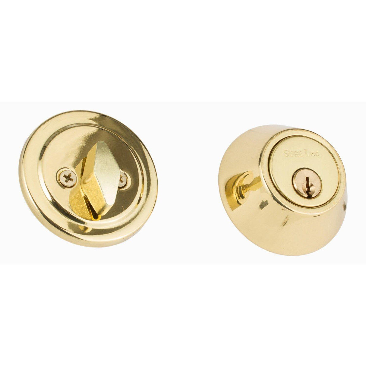Sure-Loc Hardware Sure-Loc DB201 3 Contemporary Single Cylinder Deadbolt Polished Brass