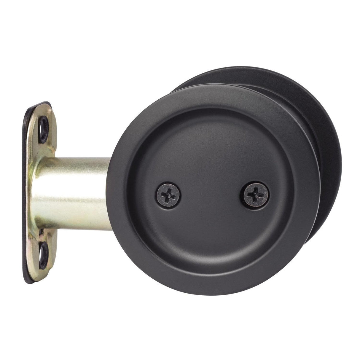 Sure-Loc Hardware Sure-Loc DP-R01 FBL Round Pocket Door Pull-Passage Flat Black