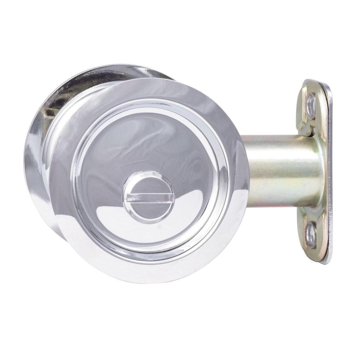 Sure-Loc Hardware Sure-Loc DP-R02 26 Round Pocket Door Pull-Privacy Polished Chrome