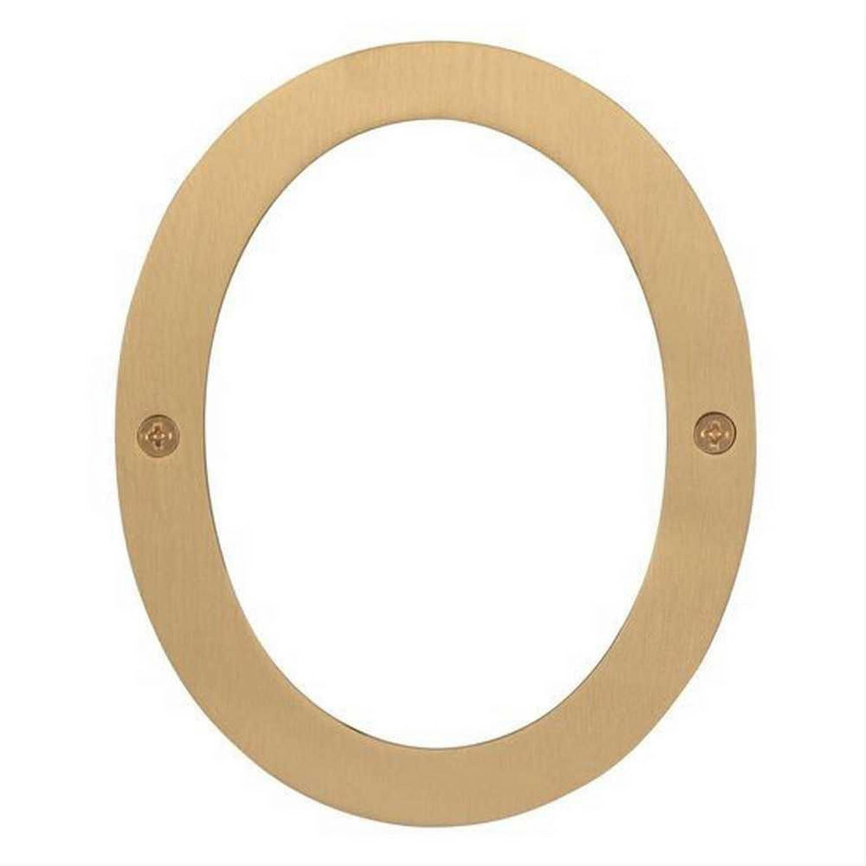 Sure-Loc Hardware Sure-Loc HNSS6-0 SB Stainless Steel House Number (0) 6 Inch Satin Brass