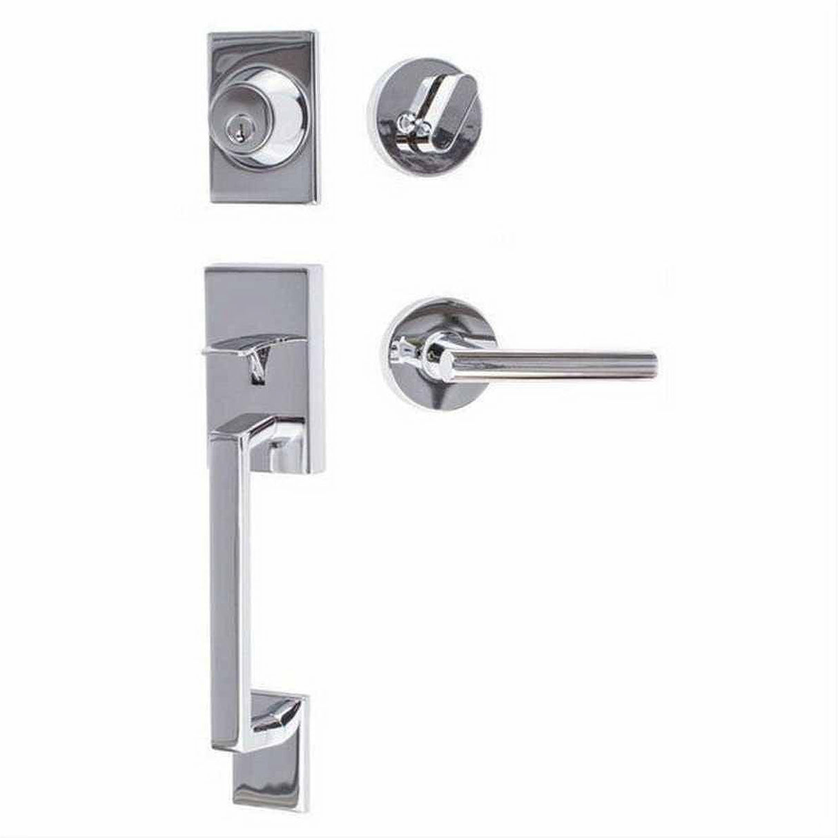 Sure-Loc Hardware Sure-Loc KN507-R-JU 26 Koln Handleset with Juneau Interior Trim Lever Polished Chrome