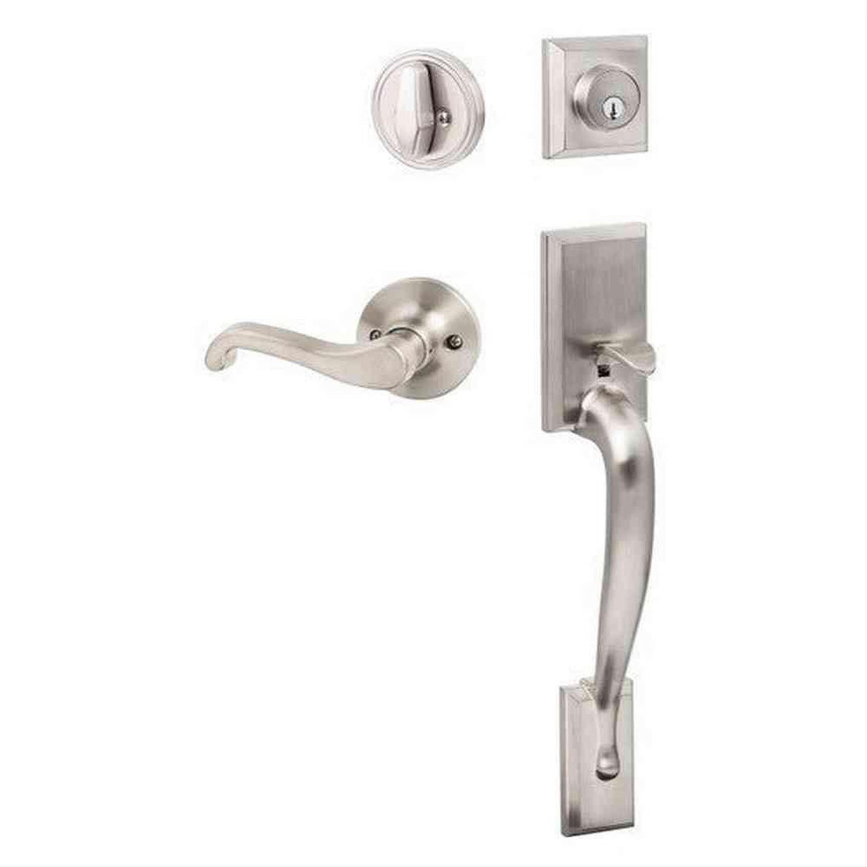 Sure-Loc Hardware Sure-Loc MA507-SG-LH 15 Madison Handleset with Sage Lever Left Hand Handleset Trim Satin Nickel