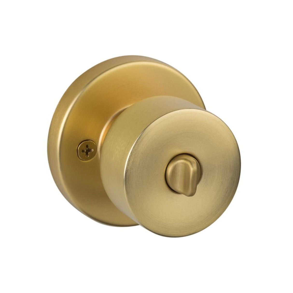 Sure-Loc Hardware Sure-Loc Modern BG107 SB Modern Series Bergen Round Keyed Entry Knobset Satin Brass