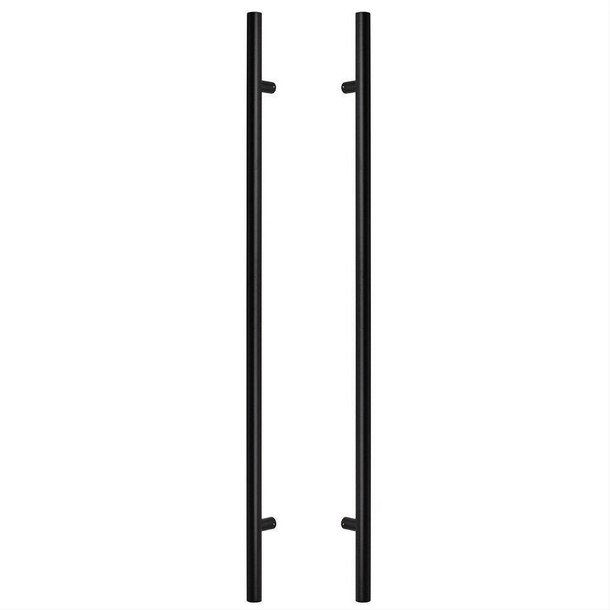 Sure-Loc Hardware Sure-Loc PL-2RD48 FBL 48" Double-Sided Round Long Door Pull Flat Black