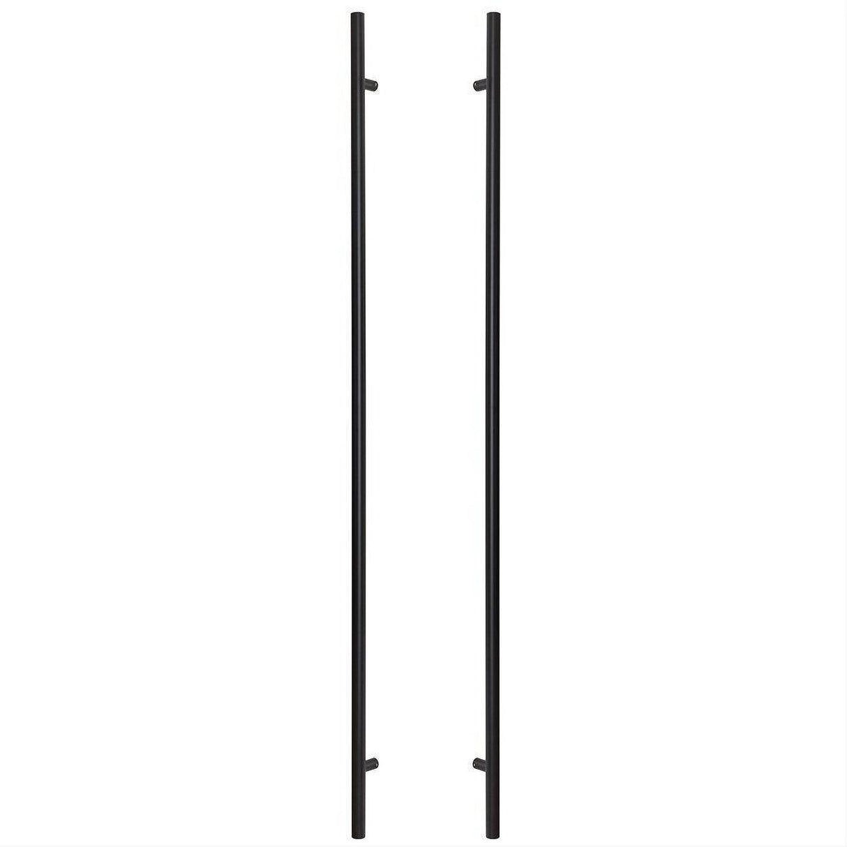 Sure-Loc Hardware Sure-Loc PL-2RD72 FBL 72" Double-Sided Round Long Door Pull Flat Black