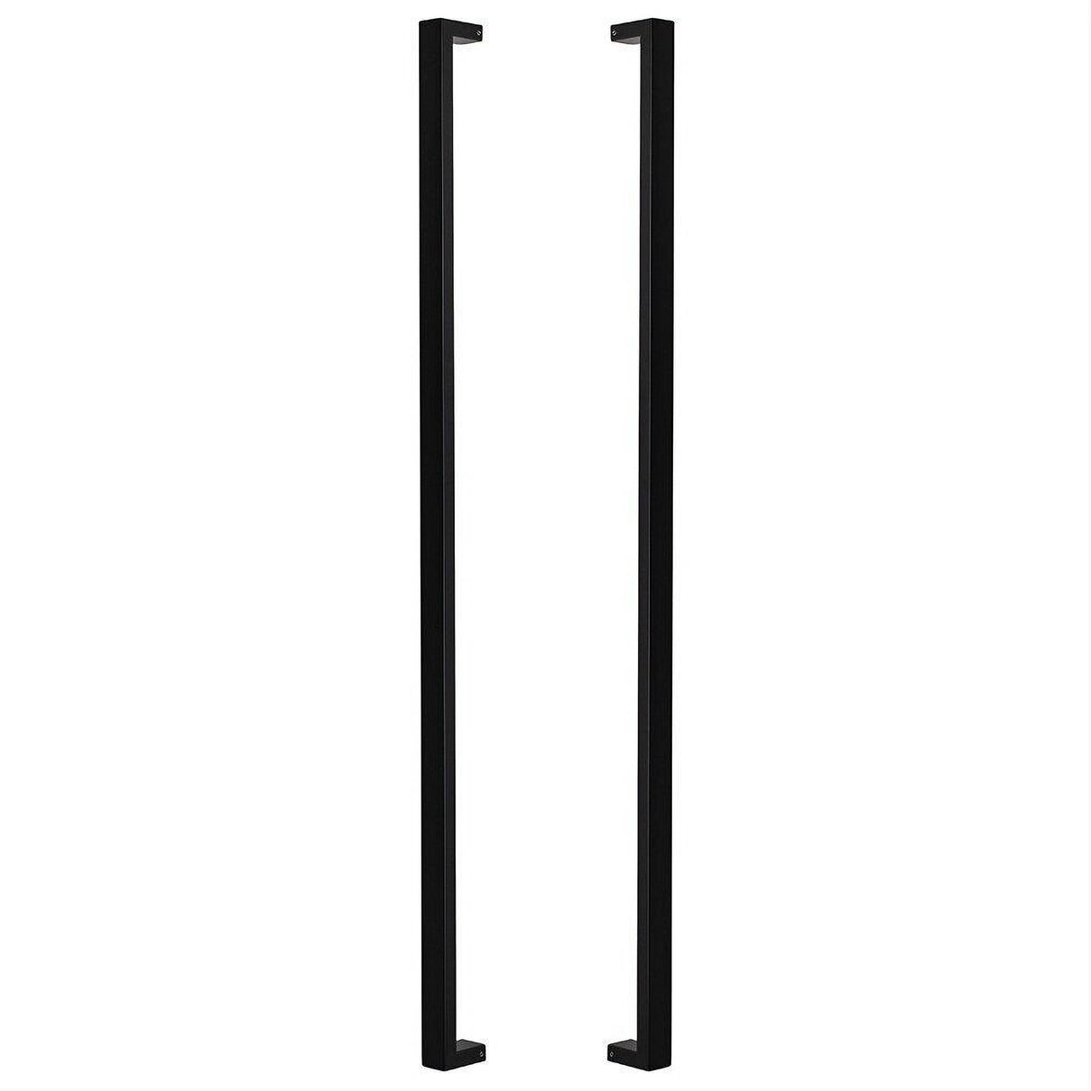 Sure-Loc Hardware Sure-Loc PL-2SQ48 FBL 48" Double-Sided Square Long Door Pull Flat Black