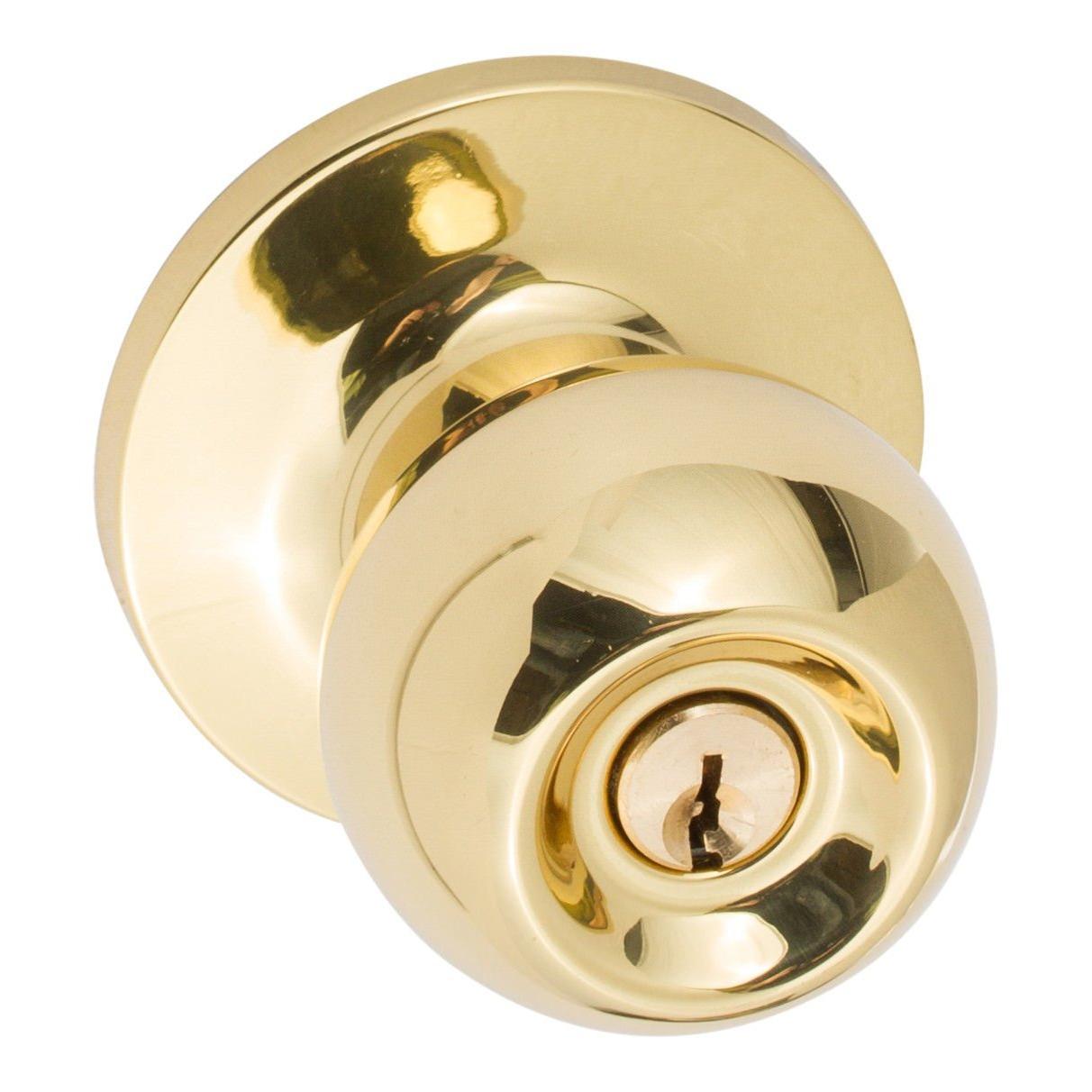 Sure-Loc Hardware Sure-Loc TA107 3 Tahoe Keyed Entry Knob Polished Brass