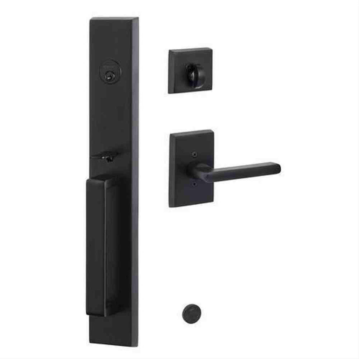 Sure-Loc Hardware Sure-Loc VL507-LN FBL Vail Full Plate Single Cylinder Keyed Handleset Flat Black