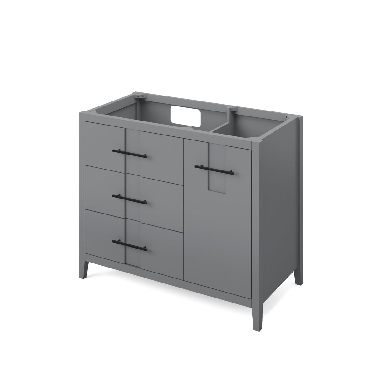 Jeffrey Alexander Katara 42" Grey Single Sink Bathroom Vanity with White Carrara Marble Top - 8 in. Widespread Faucet Top product image 3