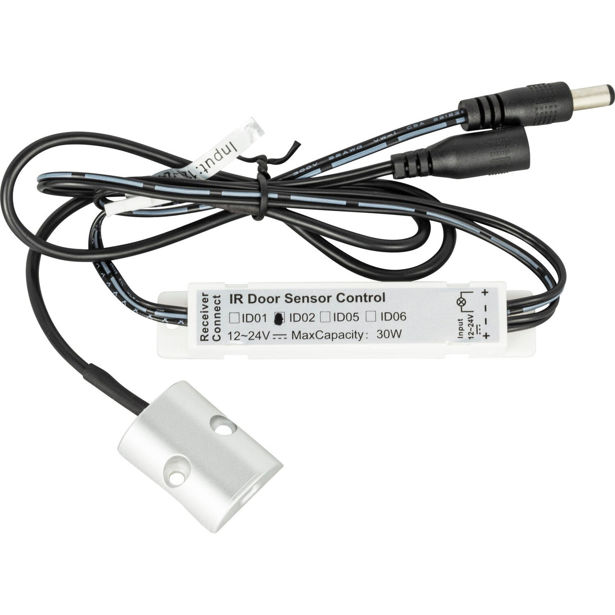 Task Lighting T-DSS-30W-IR switch in satin stainless, front view