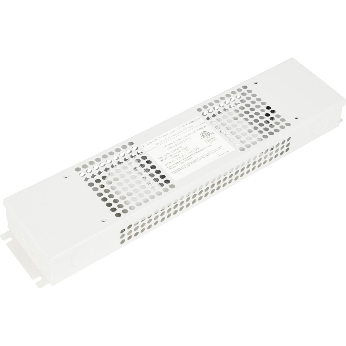 Task Lighting T-DT24W-12V-HW hardwired dimmable power supply, front view