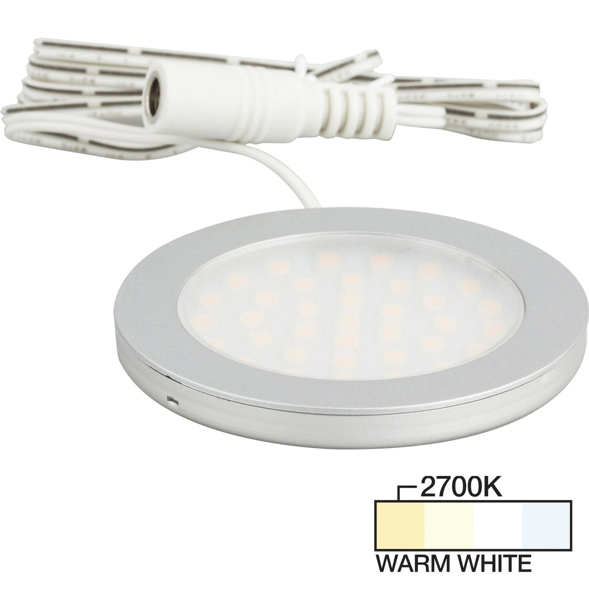 Task Lighting L-UT-FR-3SN-27 Ultra-Thin Standard Output Puck Light Warm White Satin Nickel