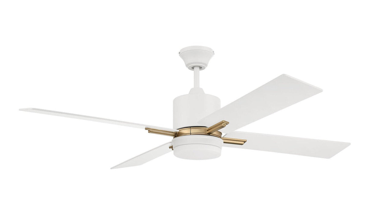 Craftmade TEA52WSB4 white / satin brass ceiling fan blades included