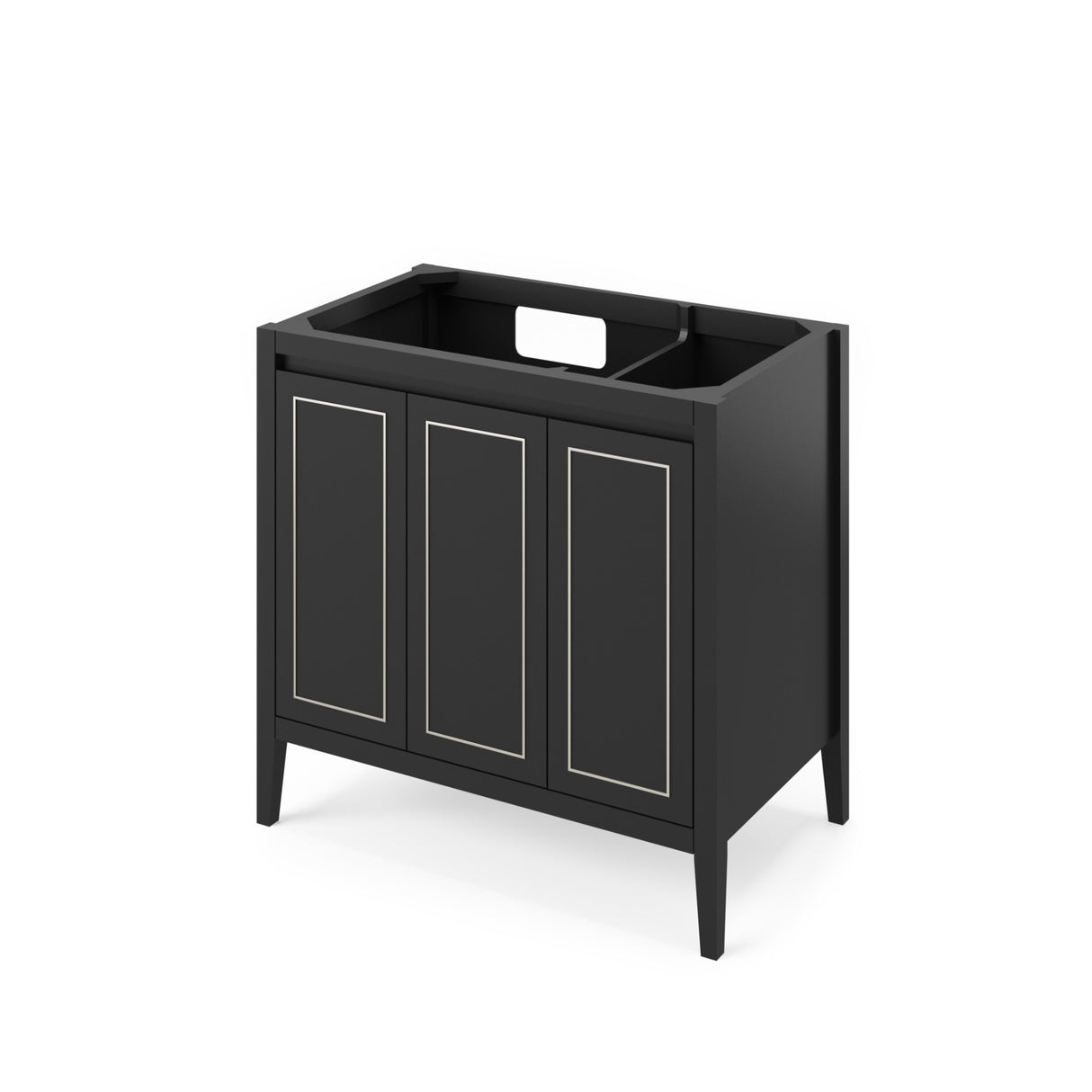 Jeffrey Alexander Percival 36" Black Single Sink Bathroom Vanity with White Carrara Marble Top - 8 in. Widespread Faucet Top product image 3