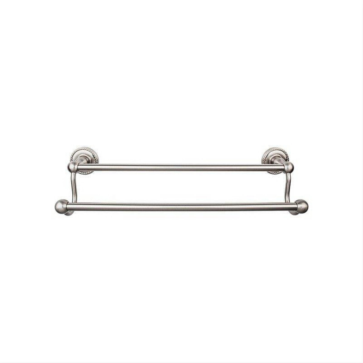 Top Knobs ED11BSNF ED11F Edwardian Bath Towel Bar 30 In. Double - Rope Backplate Brushed Satin Nickel