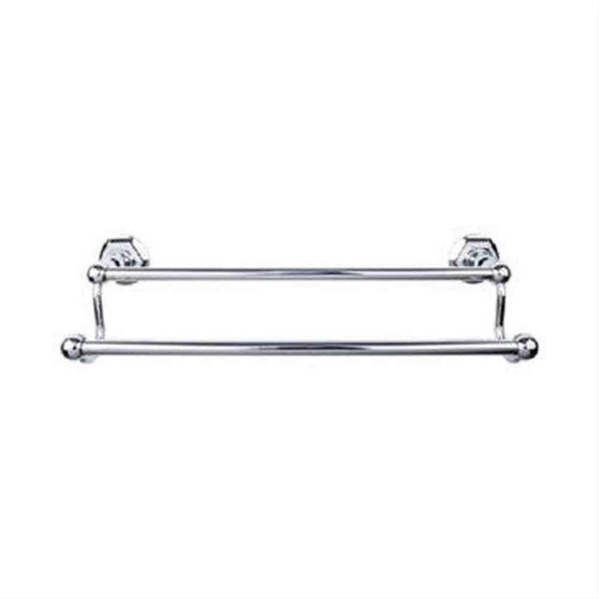 Top Knobs ED11PCB ED11 Edwardian Bath Towel Bar 30" Double Hex Backplate Polished Chrome