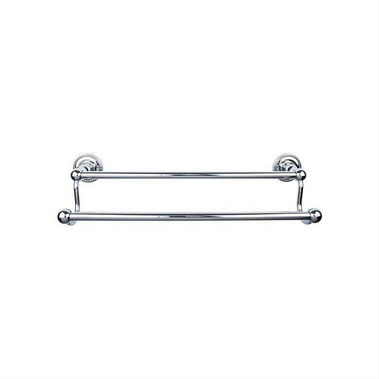 Top Knobs ED11PCF ED11F Edwardian Bath Towel Bar 30 In. Double - Rope Backplate Polished Chrome