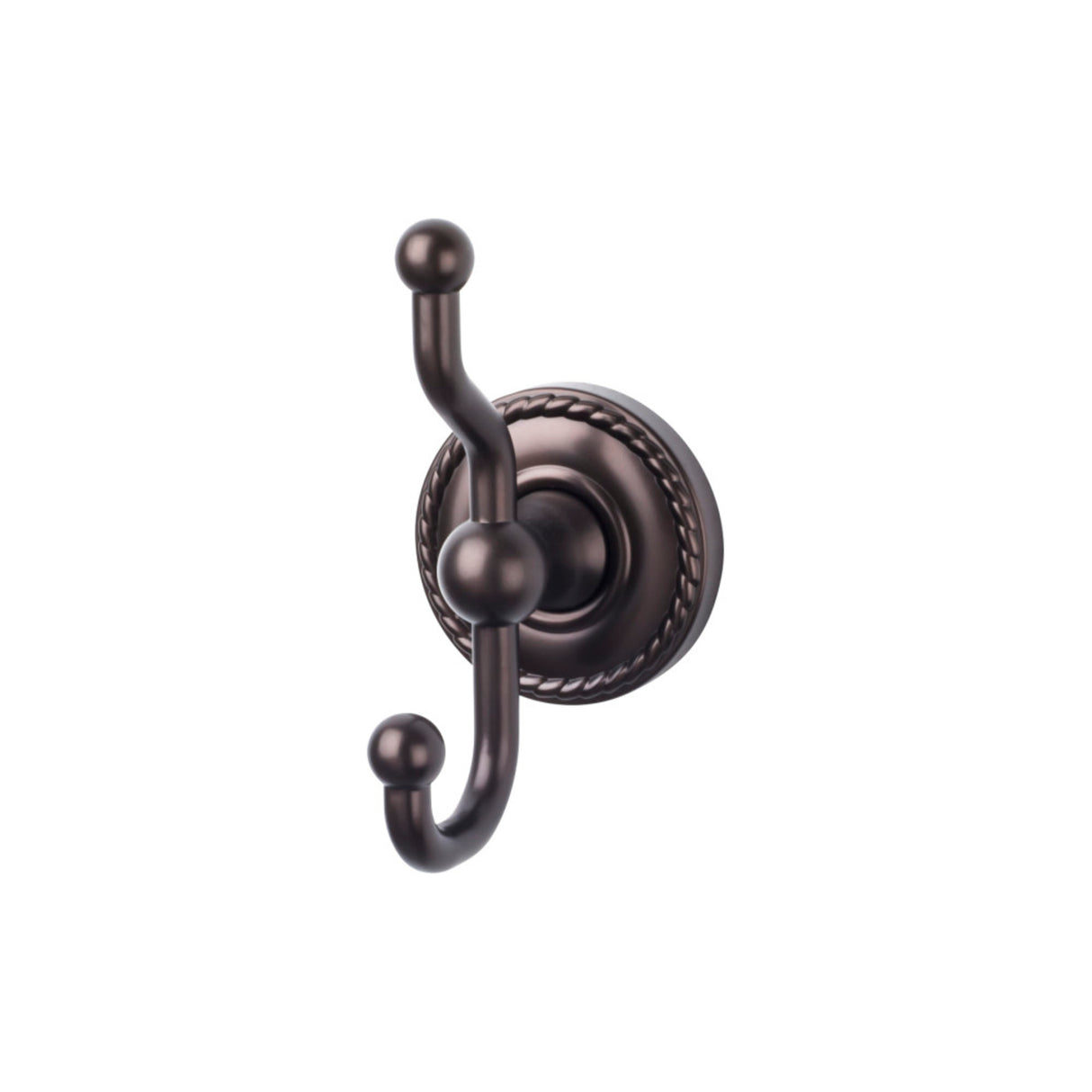 Top Knobs ED2 Edwardian Bath Double Robe Hook Rope Backplate