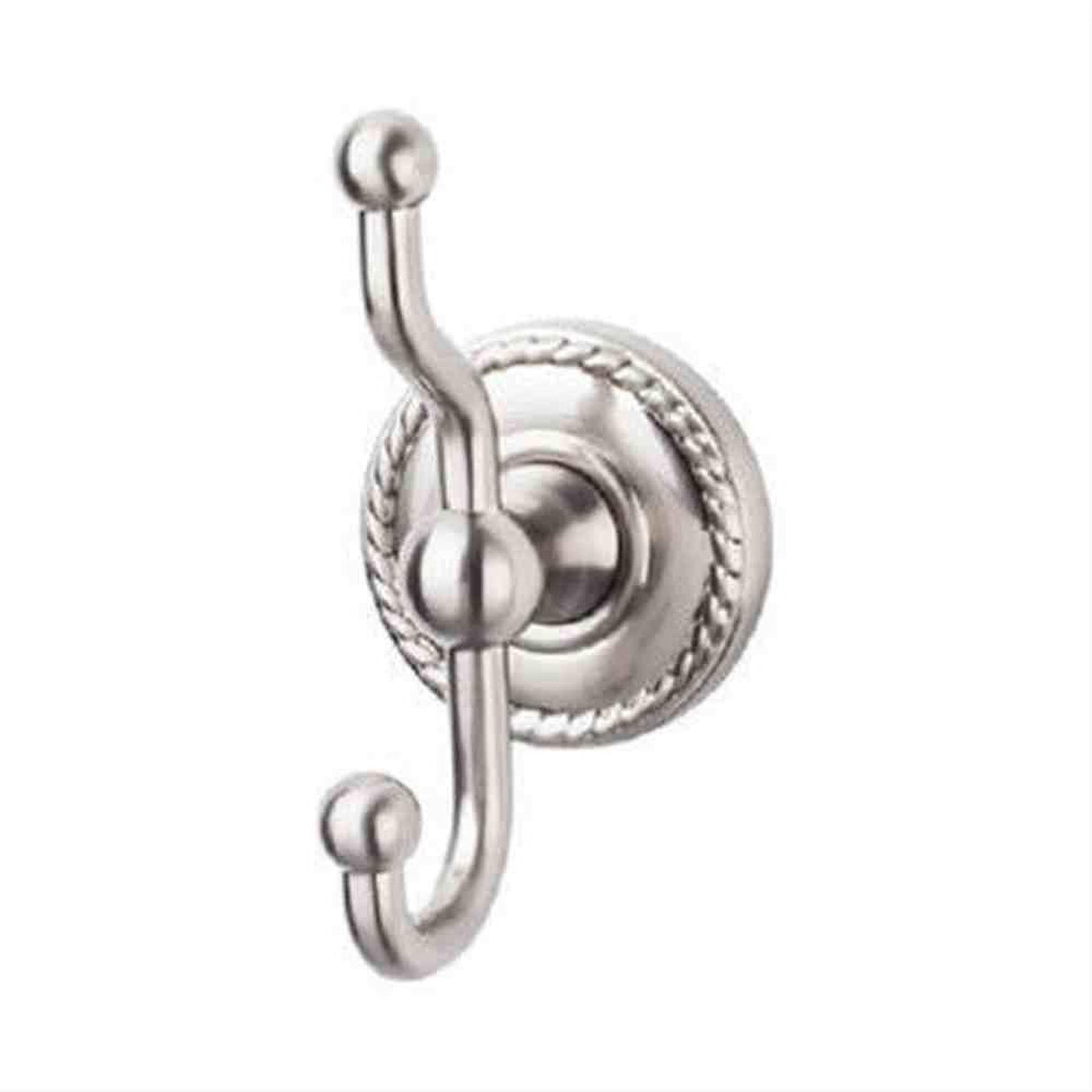 Top Knobs ED2BSNF ED2 Edwardian Bath Double Robe Hook Rope Backplate Brushed Satin Nickel