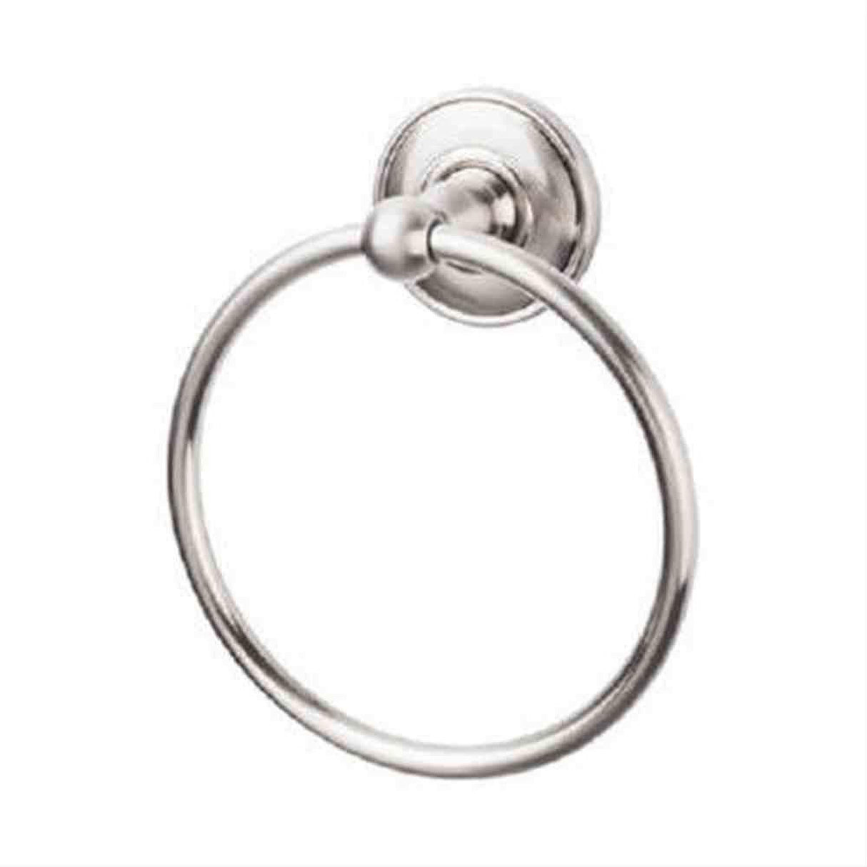 Top Knobs ED5BSND Edwardian Towel Ring Plain Backplate Brushed Satin Nickel