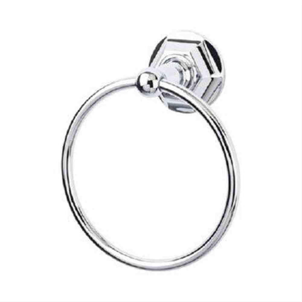 Top Knobs ED5PCB Edwardian Towel Ring Hex Backplate Polished Chrome