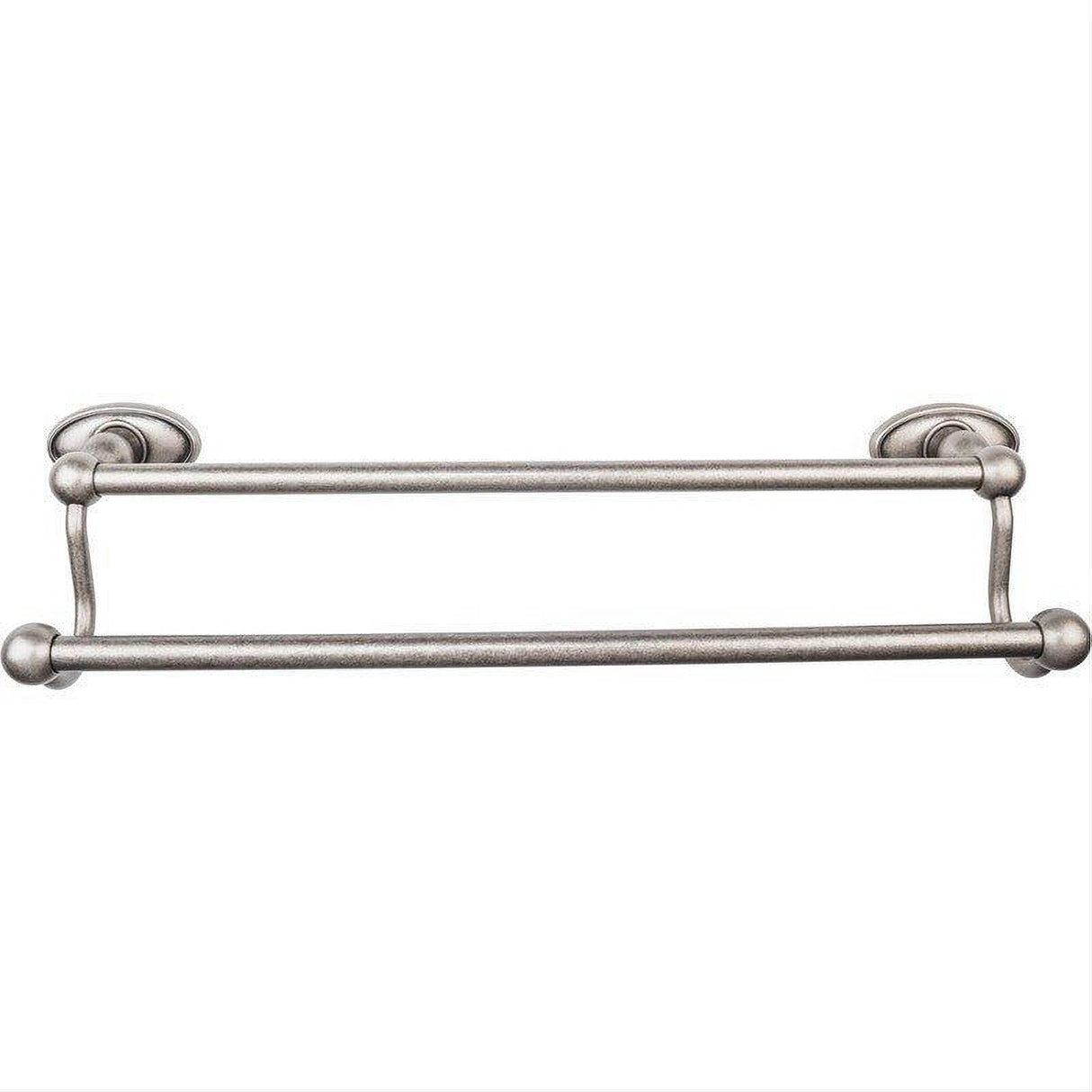 Top Knobs ED7APC ED7C Edwardian Bath Towel Bar 18 In. Double - Oval Backplate Antique Pewter