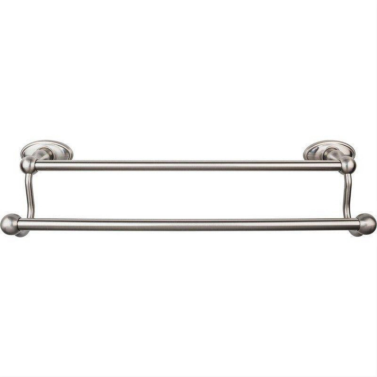 Top Knobs ED7BSNC ED7C Edwardian Bath Towel Bar 18 In. Double - Oval Backplate Antique Pewter Brushed Satin Nickel
