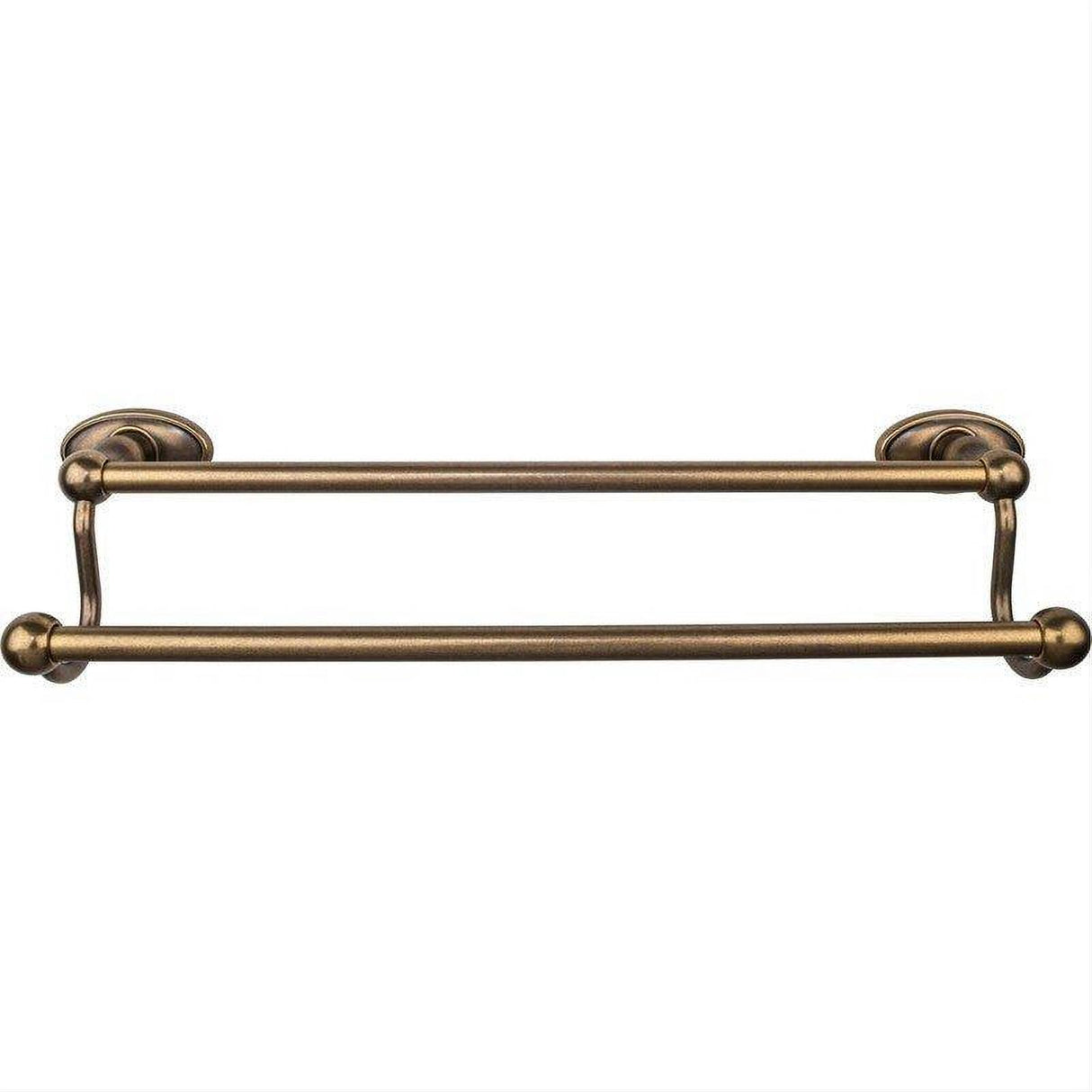 Top Knobs ED7GBZC ED7C Edwardian Bath Towel Bar 18 In. Double - Oval Backplate Antique Pewter German Bronze